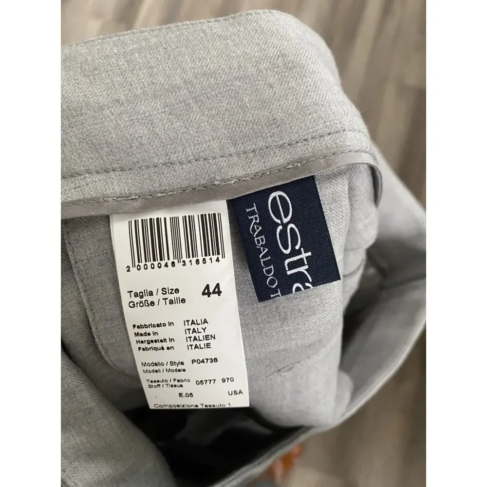 Amina Rubinacci Gray Wool Crop Cuff Trousers Size 44 IT/8 US Quiet Luxury Italy - Picture 5 of 6